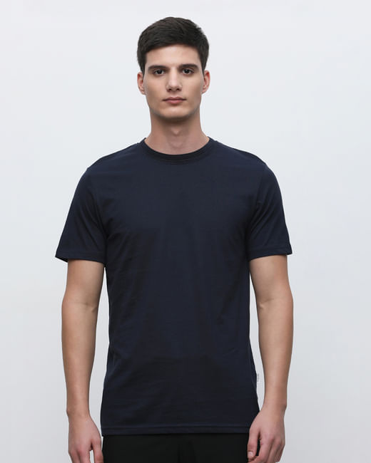 Blue Organic Cotton Solid T-shirt
