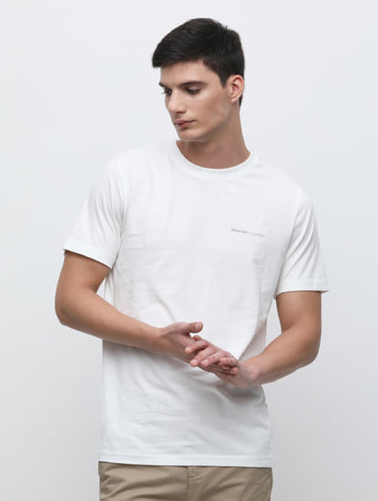 Buy White T-Shirts for Men, White Printed T-Shirt, plain white t shirt:  SELECTED HOMME