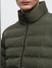 Green High Neck Quilted Jacket