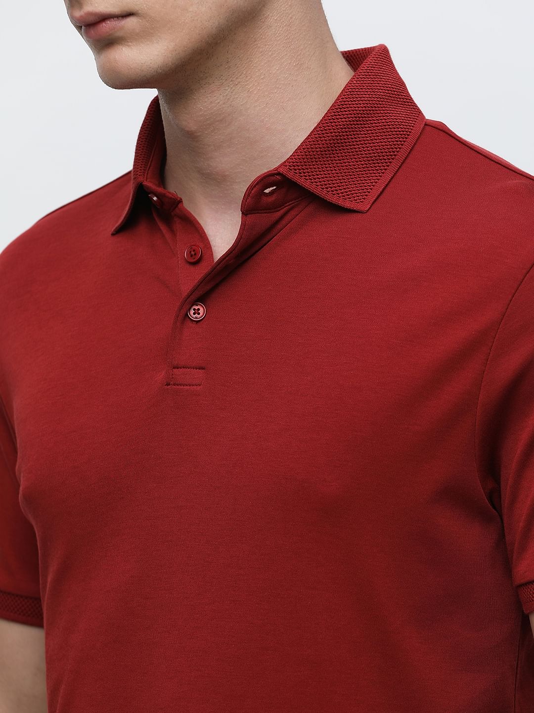 Dark red shop polo shirt