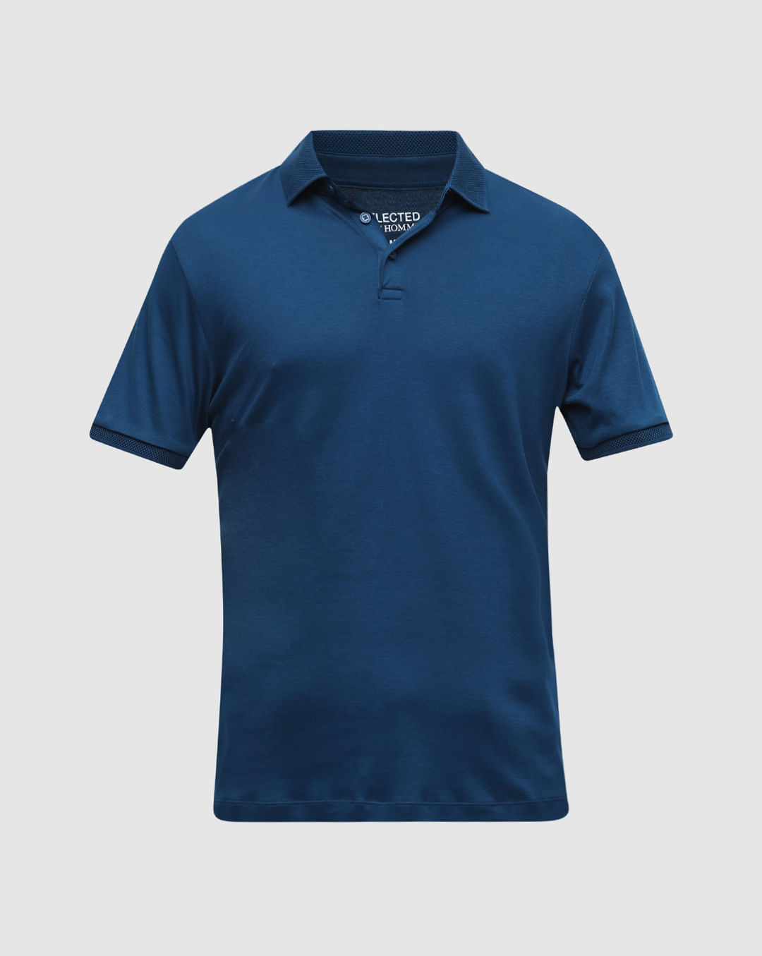Buy Dark Blue Polo Neck T-shirt for Men Online at SELECTED HOMME ...