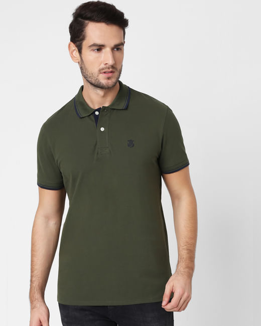 Olive Polo Neck T-shirt