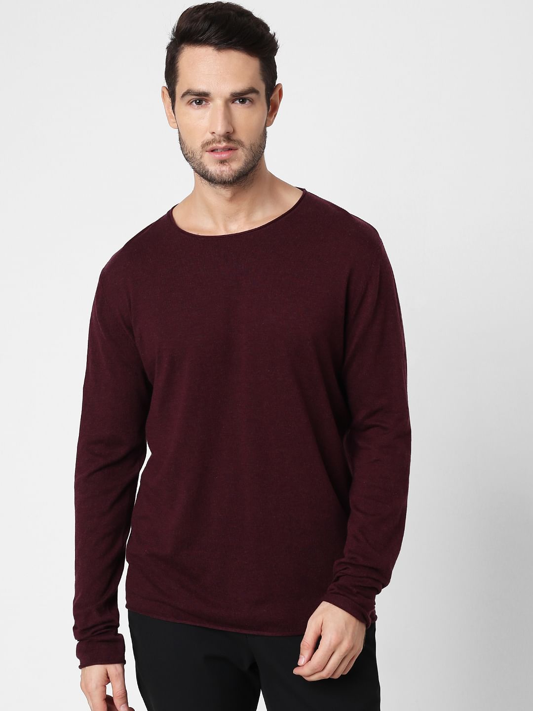 burgundy pullover