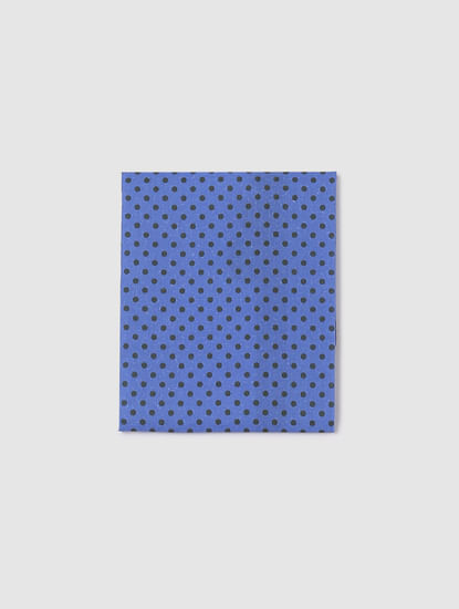 Blue Polka Dot Linen Pocket Square