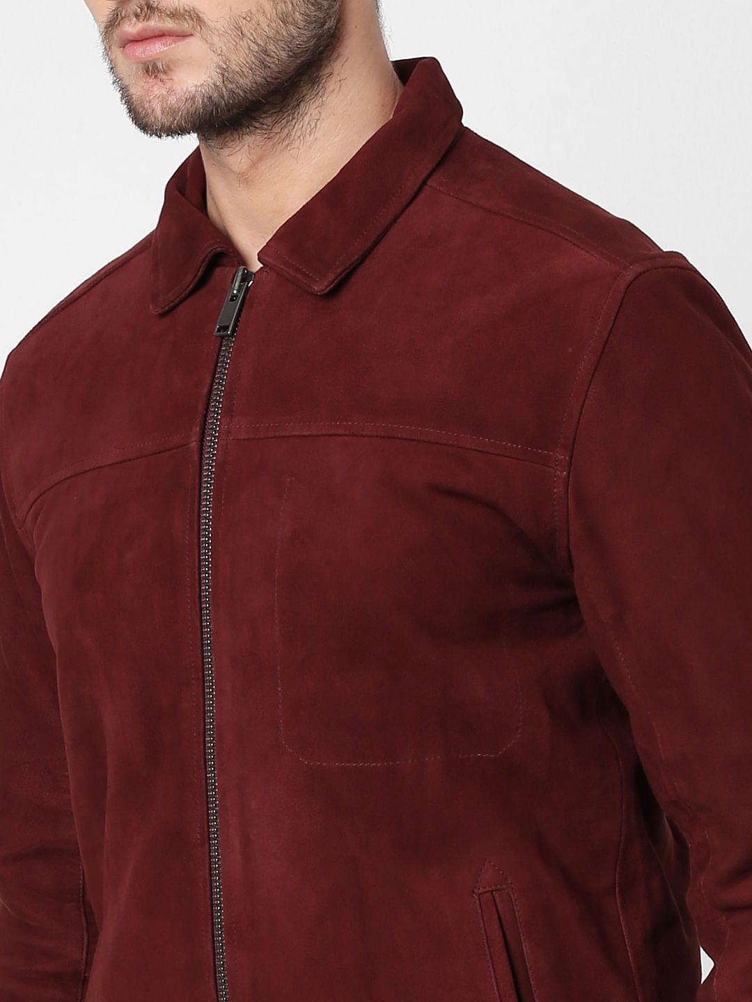 red suede blazer mens