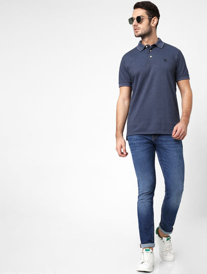 Buy Blue T-shirts for Men, Navy Blue T-shirt: SELECTED HOMME