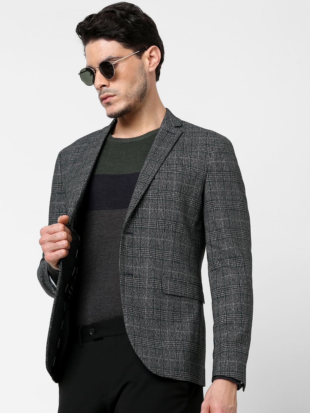 greyish black blazer