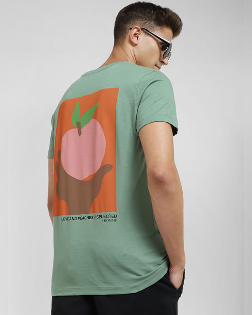 Green Graphic Print Crew Neck T-shirt