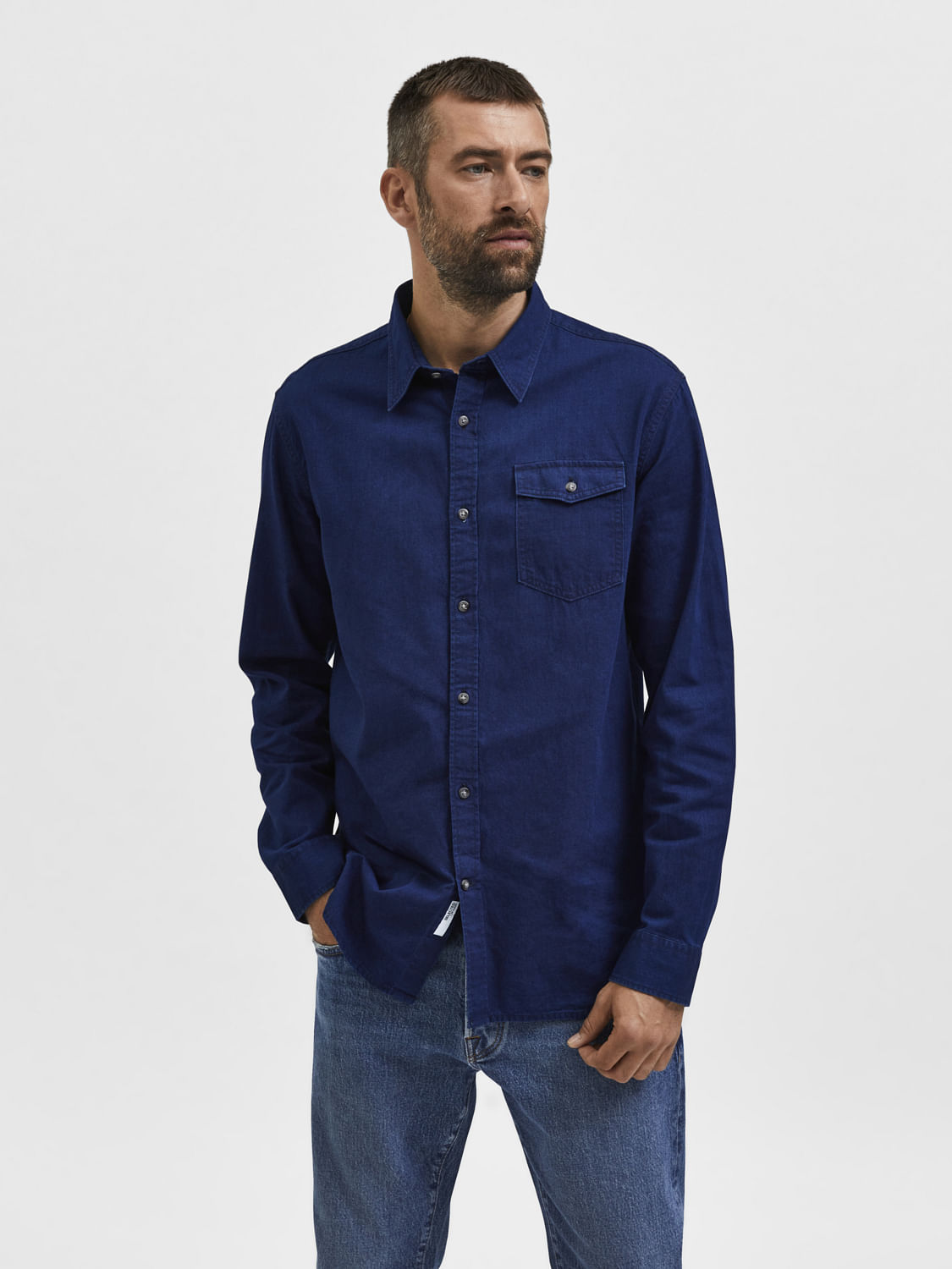 Buy Blue Denim Cargo Shirt Shirt Online | Tistabene - Tistabene