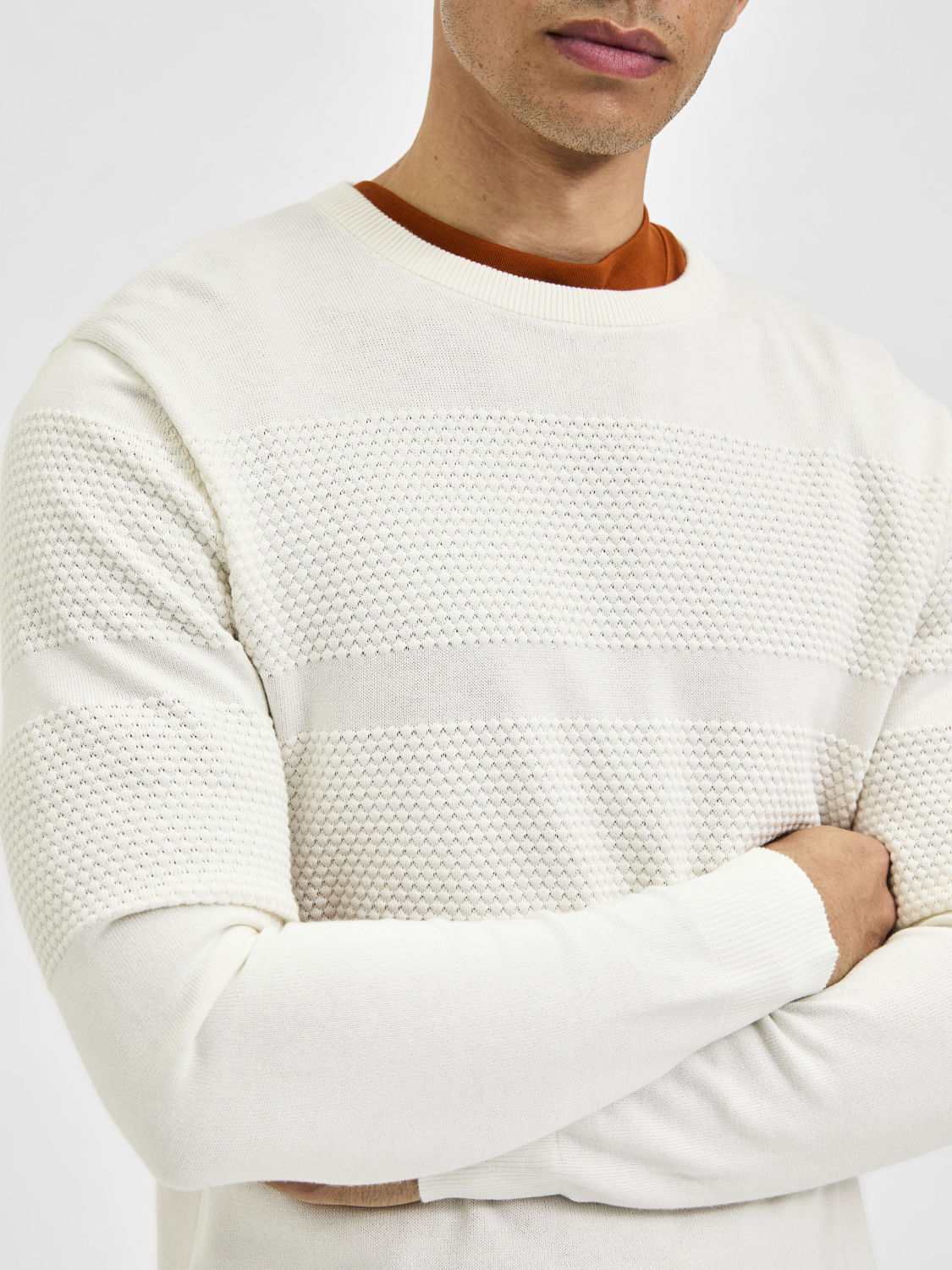 Textured pullover online