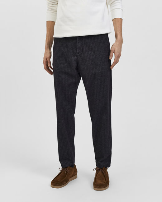 Grey Mid Rise Semi-Tailored Chinos