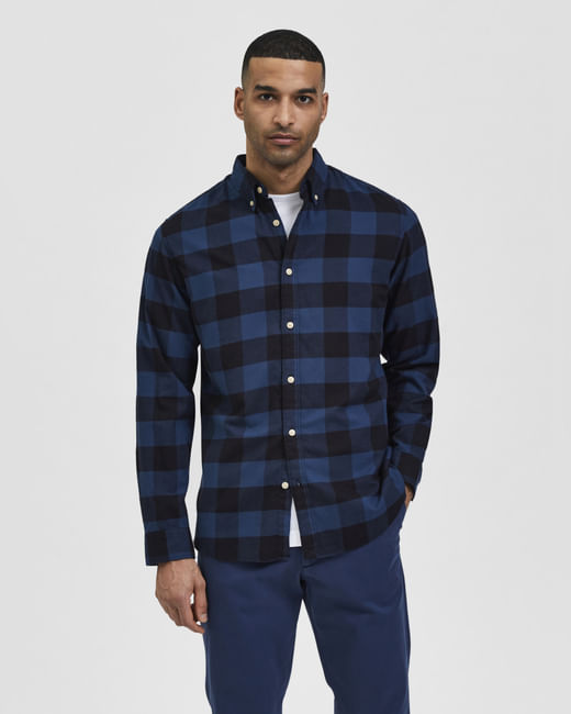 Blue Flannel Checked Full Sleeves Shirt