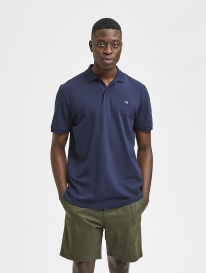 Buy Blue T-shirts for Men, Navy Blue T-shirt: SELECTED HOMME