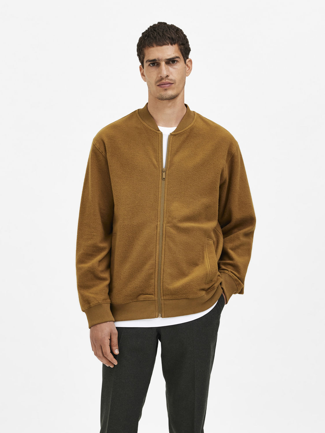 Buy Brown Sweat Jacket Online at SELECTED HOMME |160209001