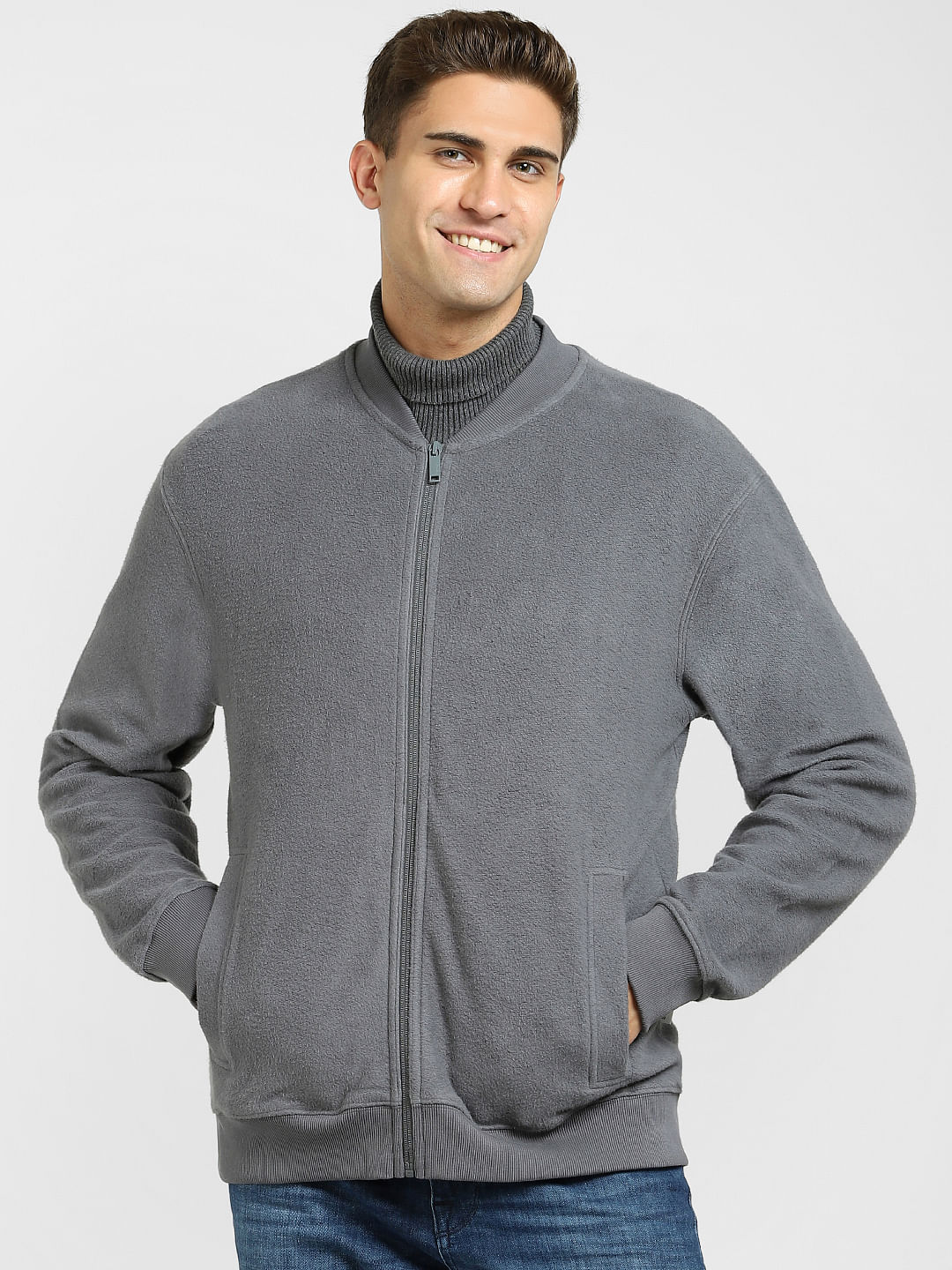 Grey cheap sweat jacket