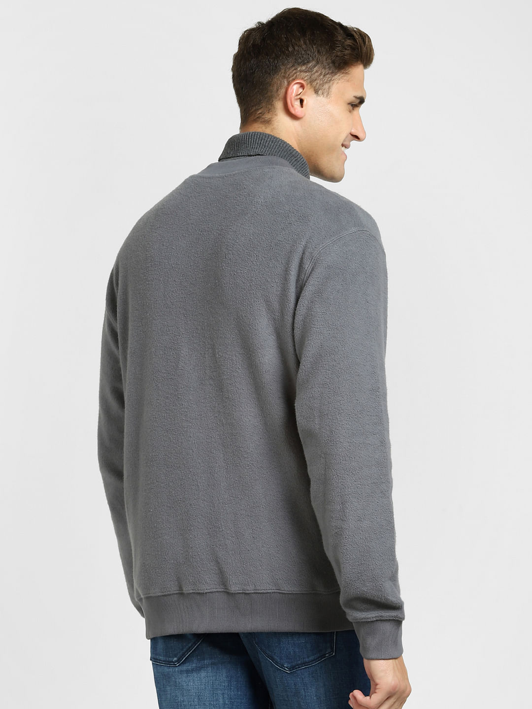 Grey sweat jacket sale