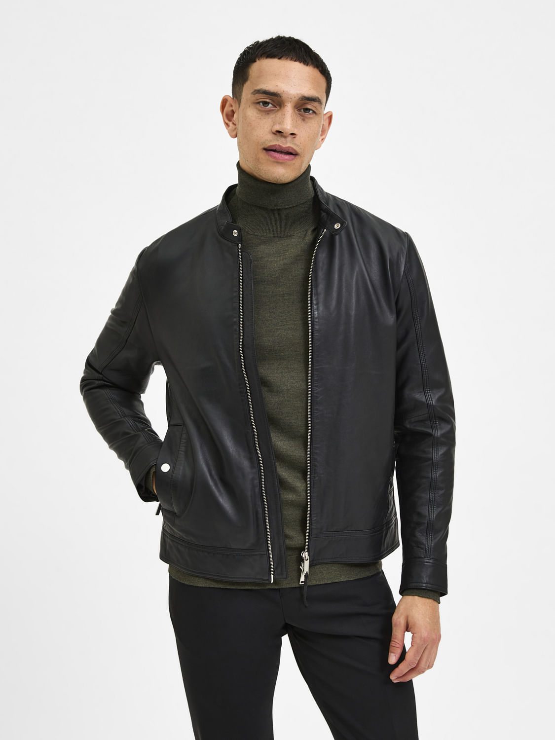 Buy Leather Jacket for Men, Pure Leather Jacket Mens: SELECTED HOMME