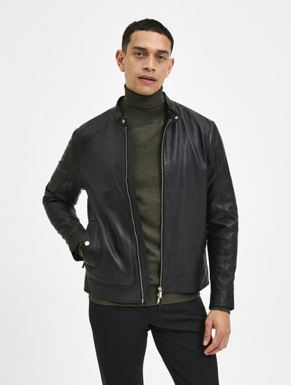 Schedule condom Revolutionary Buy Leather Jacket for Men, Pure Leather Jacket Mens: SELECTED HOMME
