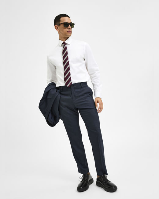 Blue Slim Fit Formal Suit Trousers