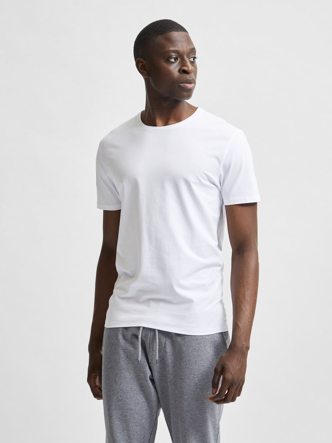 Plain white shop shirt for men