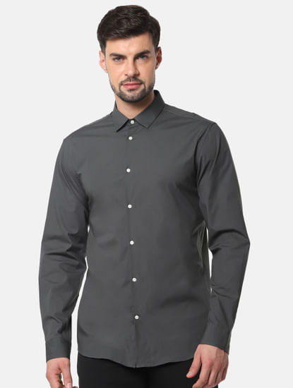 Dark Grey Formal Full Sleeves Shirt