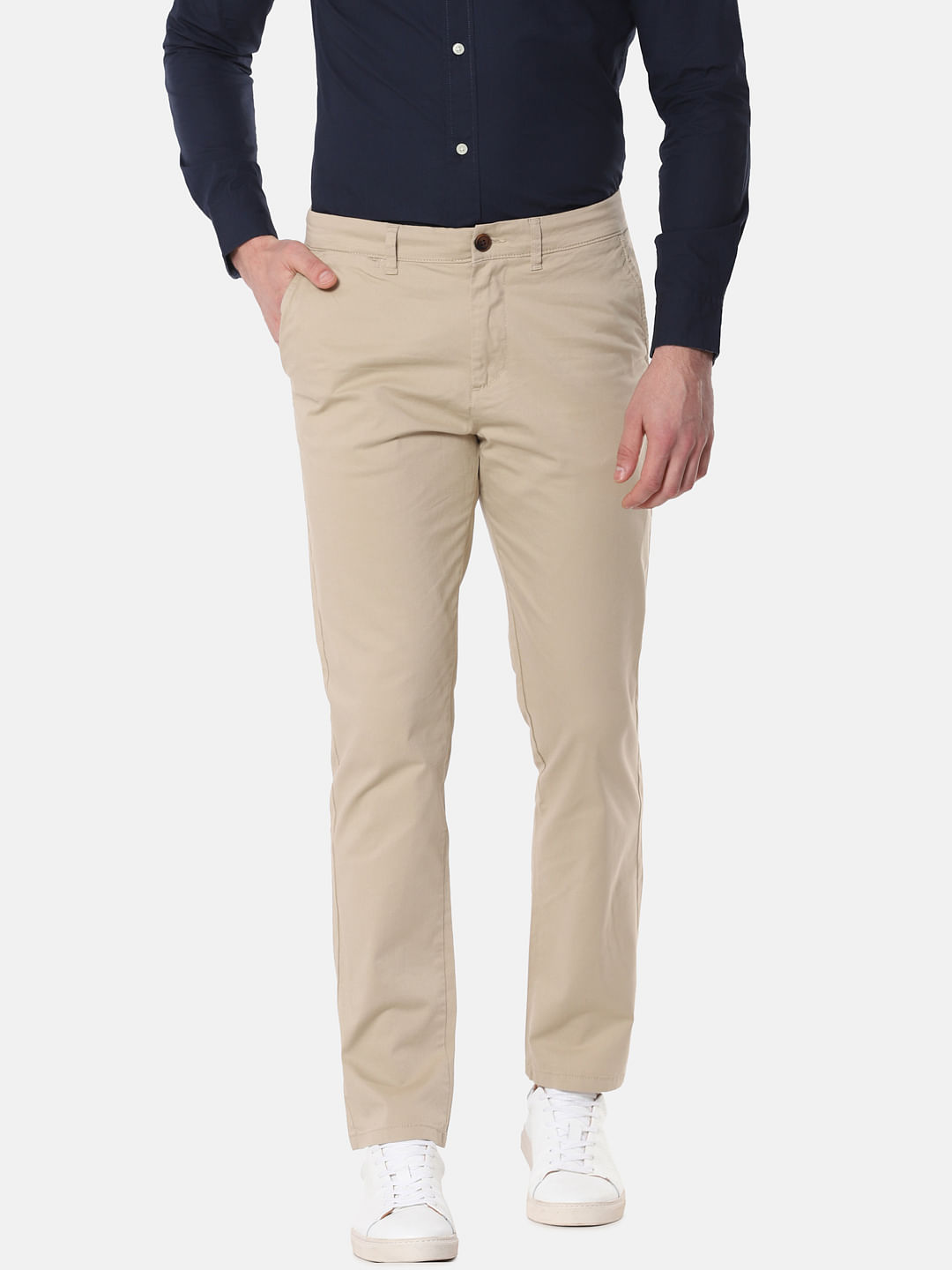 white slim fit chinos