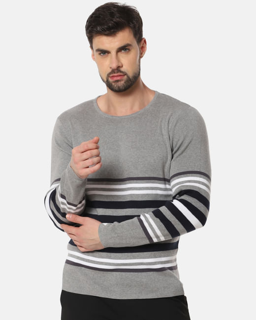 Grey Striped Pullover