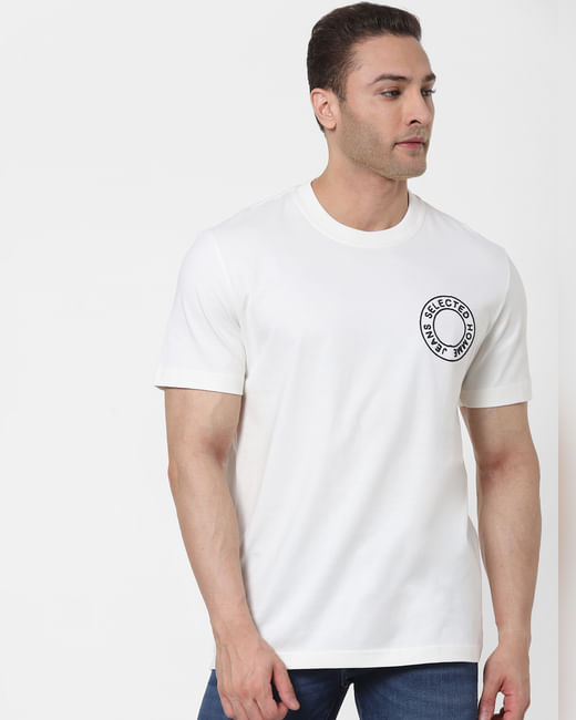White Organic Cotton Crew Neck T-shirt