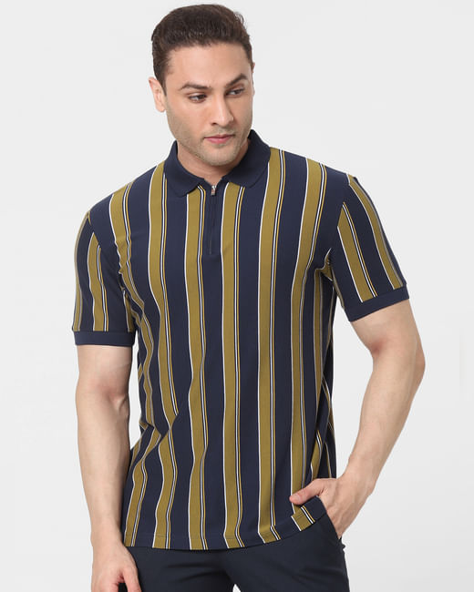 Blue Striped Polo T-shirt