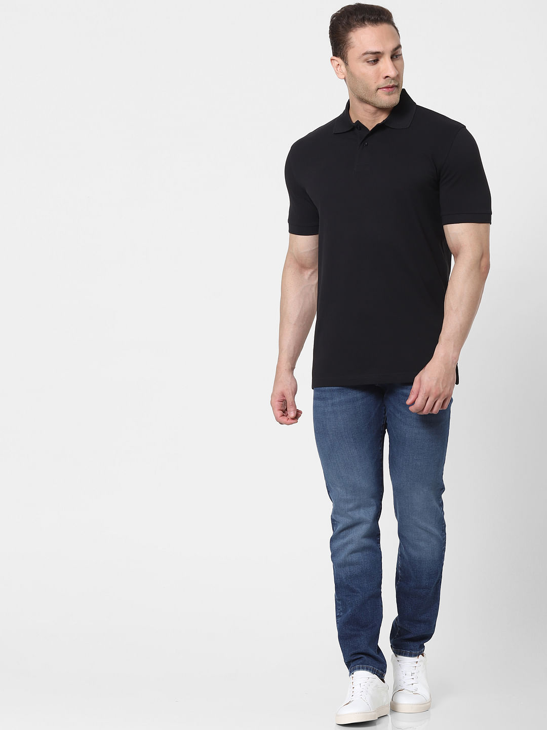 Amazoncom PJ PAUL JONES Mens Short Sleeve Knit Button Polo Shirts Lapel  Collar Knit Shirts Black S  Clothing Shoes  Jewelry