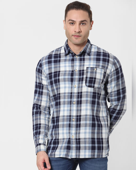Blue Check Organic Cotton Full Sleeves Shirt