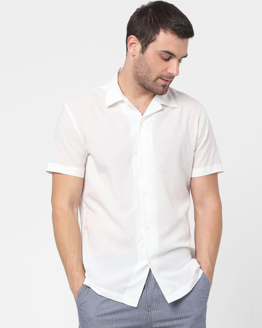 Buy White Striped Short Sleeves Shirt for Men Online at SELECTED HOMME ...