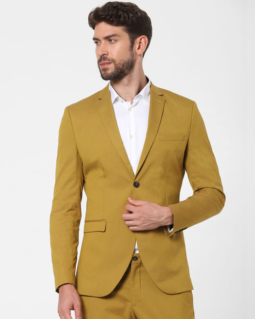 Mustard Slim Fit Suit Blazer