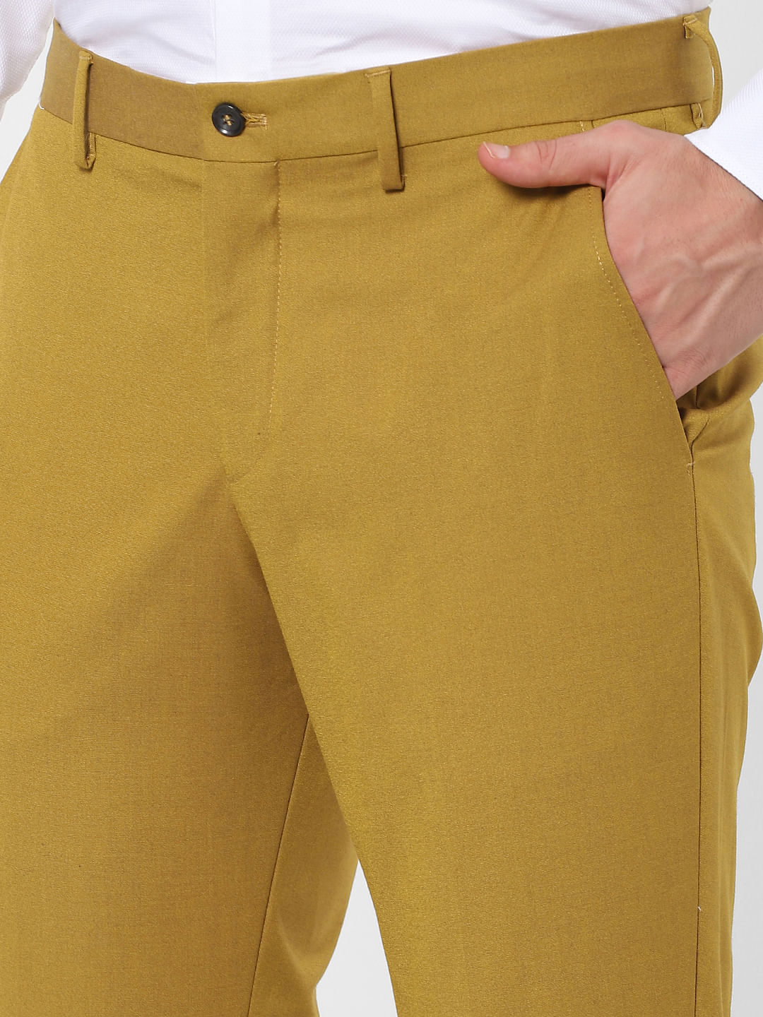 Monte Carlo Casual Trousers  Buy Monte Carlo Mens Mustard Plain Trouser  Online  Nykaa Fashion