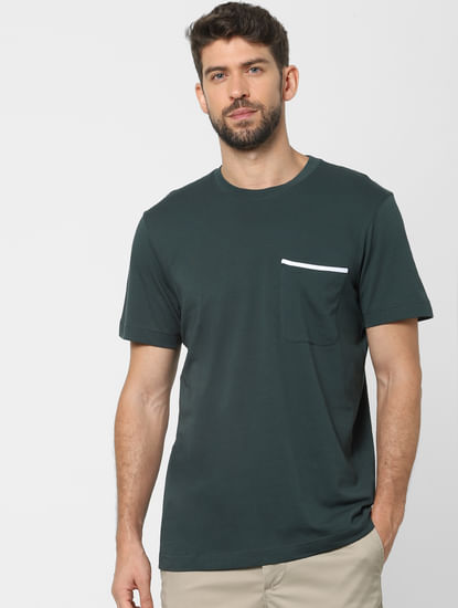 Green Organic Cotton Crew Neck T-shirt