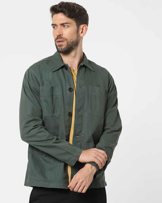 Green Full Sleeves Overshirt