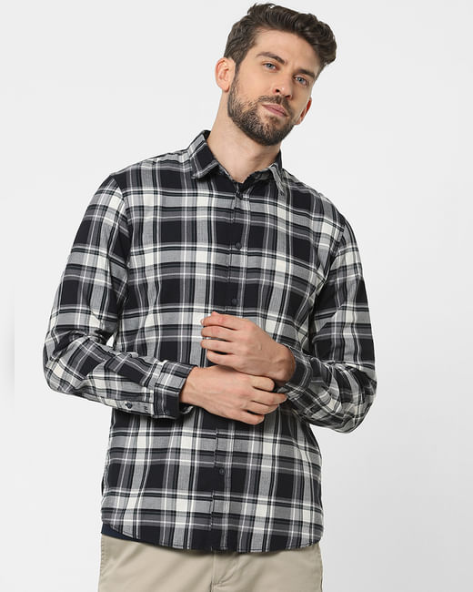 Black Check Organic Cotton Full Sleeves Shirt