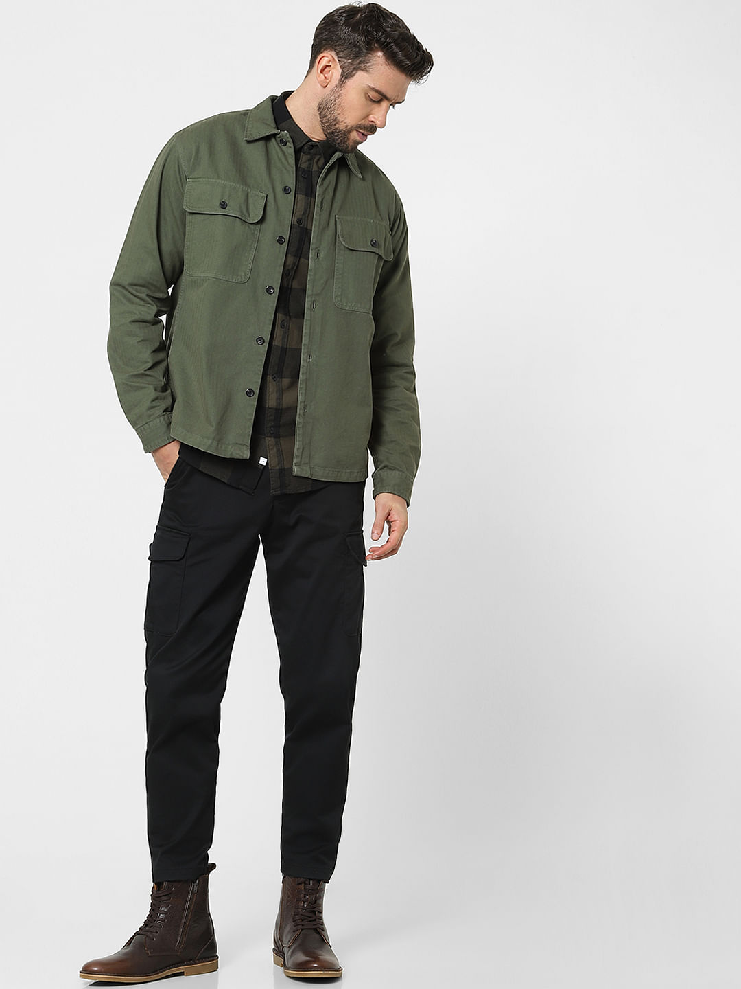 country road military denim shirt