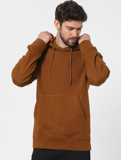 Brown Organic Cotton Hooded Sweatshirt