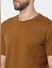 Brown Organic Cotton Crew Neck T-shirt