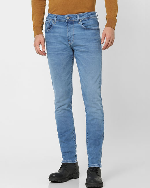 Blue Mid Rise Organic Cotton Leon Slim Fit Jeans