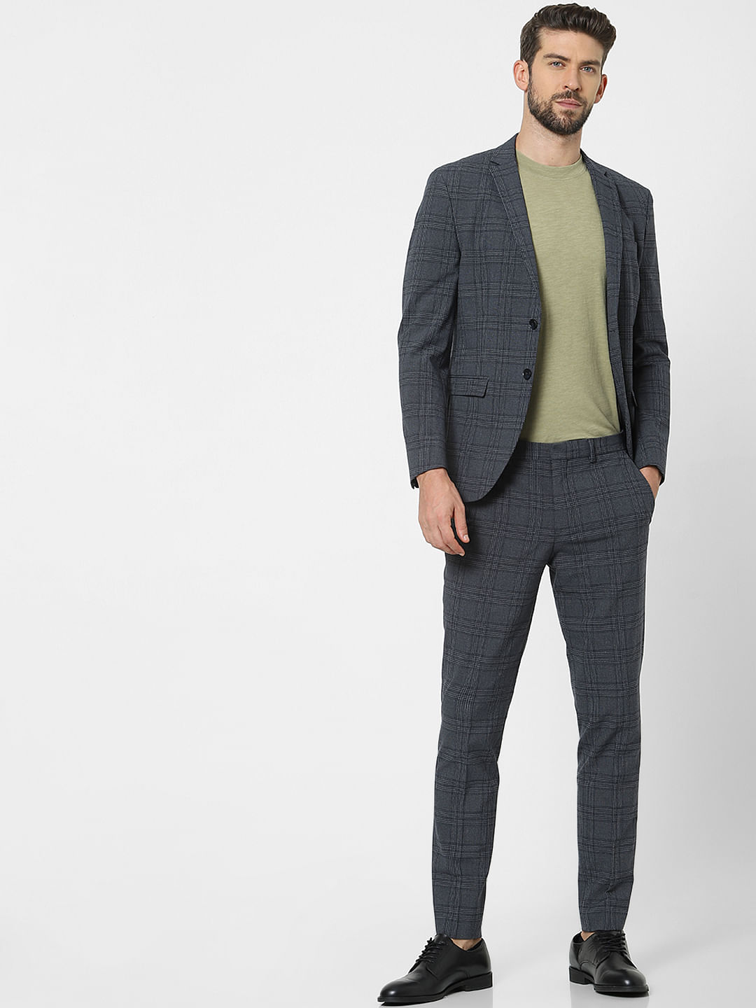 Taylor  Wright Grey Check Tailored Fit Suit Trousers  Matalan