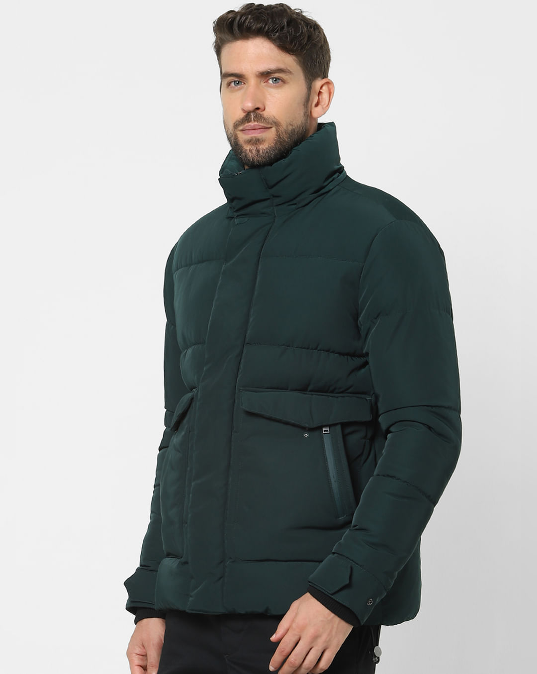 Buy Green Padded Puffer Jacket for Men Online at SELECTED HOMME