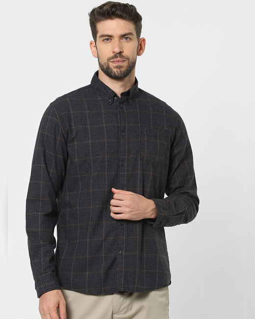 Black Check Organic Cotton Full Sleeves Shirt