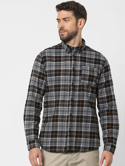 Grey Check Organic Cotton Full Sleeves Shirt