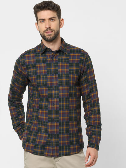 Multi-Coloured Check Organic Cotton Full Sleeves Shirt