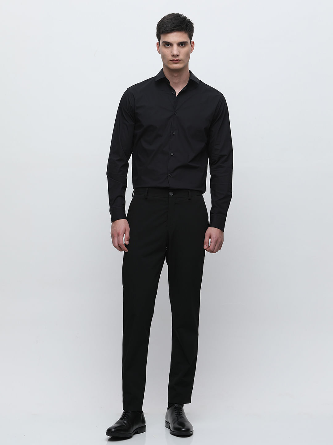 Buy Black Essential Work Formal Trousers Online | FableStreet