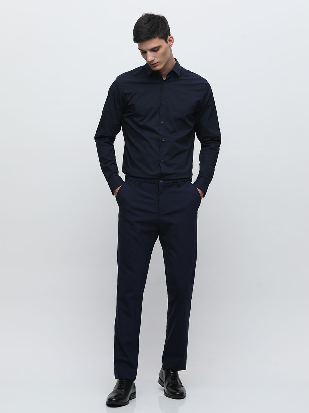 KCC Premium Long Sleeve Shirt Navy Blue | Kings Cross Clothing