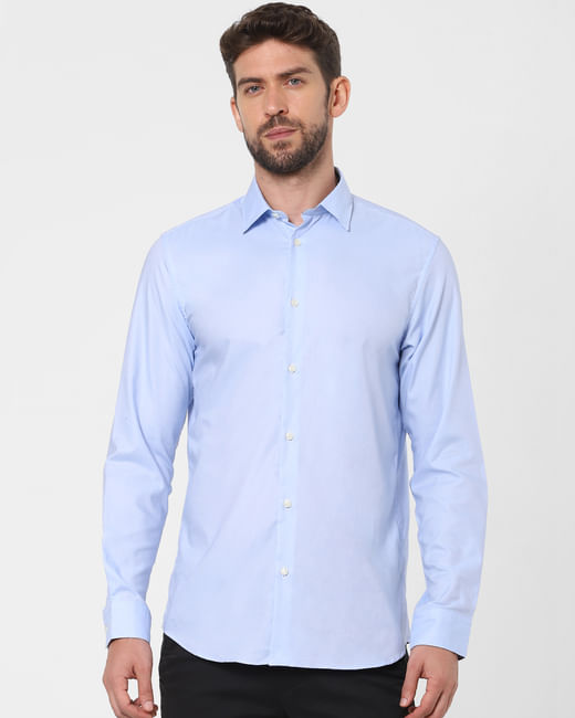 Blue Organic Cotton Full Sleeves Shirt