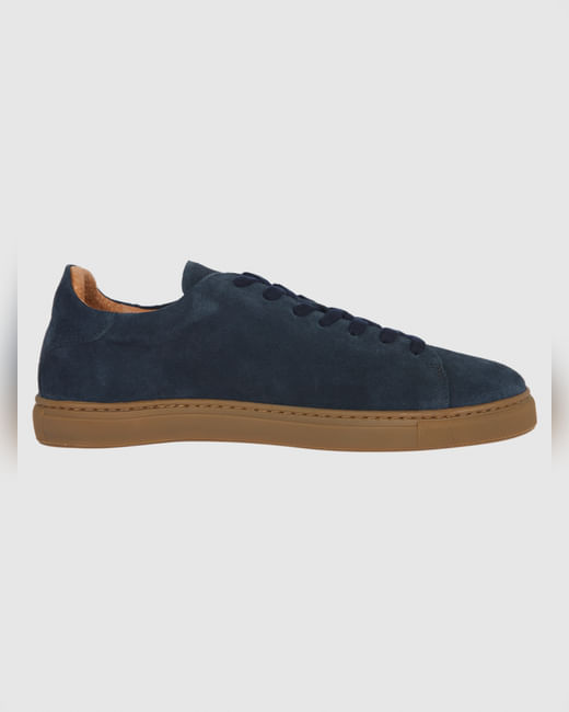 Navy Blue Suede Sneakers